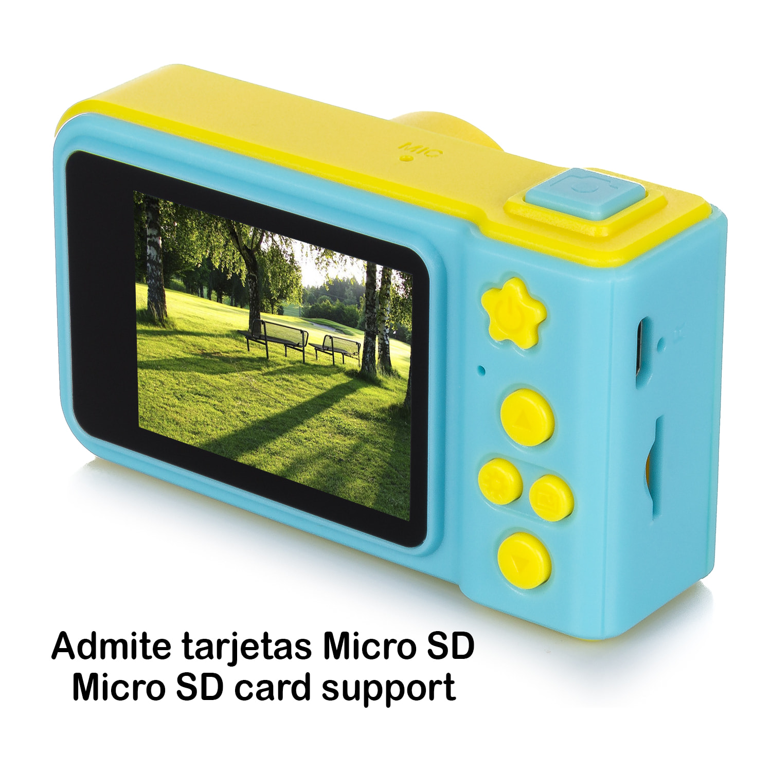 DAM Foto e videocamera per bambini con giochi 8x4x4 Cm. Colore giallo
