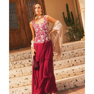 Vestido midi de tirantes con lino