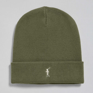 Cappellino in lana Vinny verde militare con logo ricamato Rigby Go