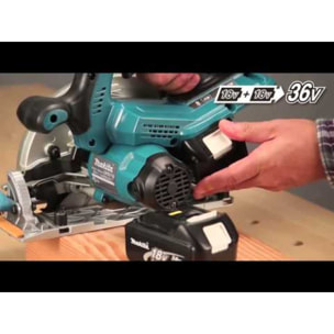 Sierra circular 36 V => 2 x 18 V Li-Ion 5 Ah Ø 190 mm (4 baterías) MAKITA - 4 baterías, cargador, maletín - DHS710PT4J