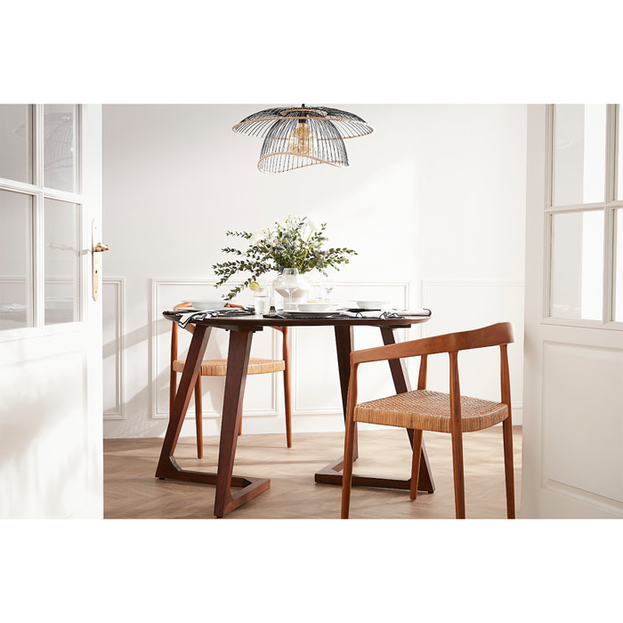 Table design ronde en bois massif L115 cm BANDOL