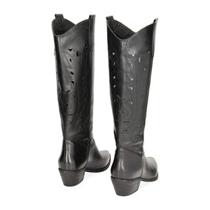 Stivali texani neri in pelle