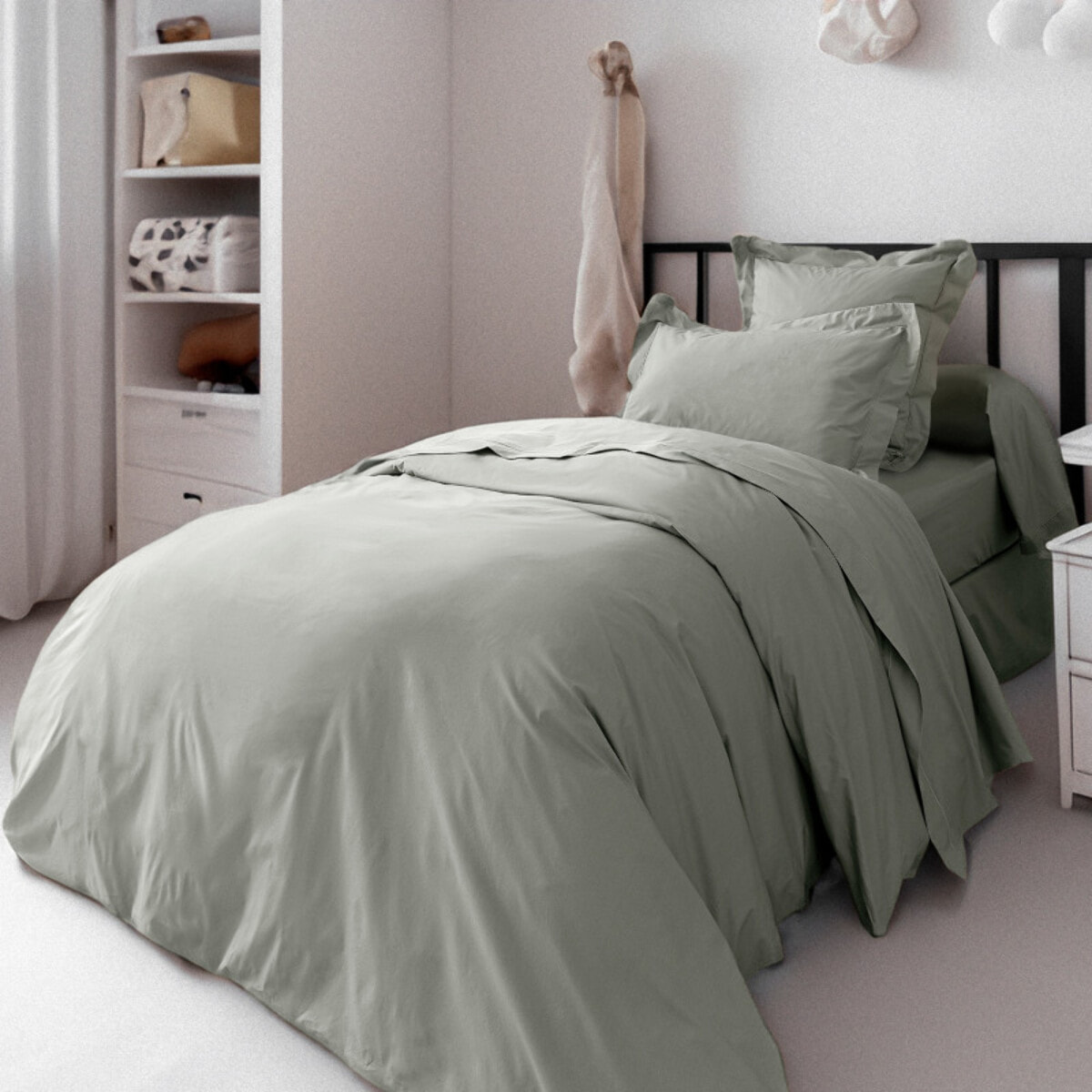 Housse de couette percale de coton peigné "Julian" toutes dimensions Coton Pur