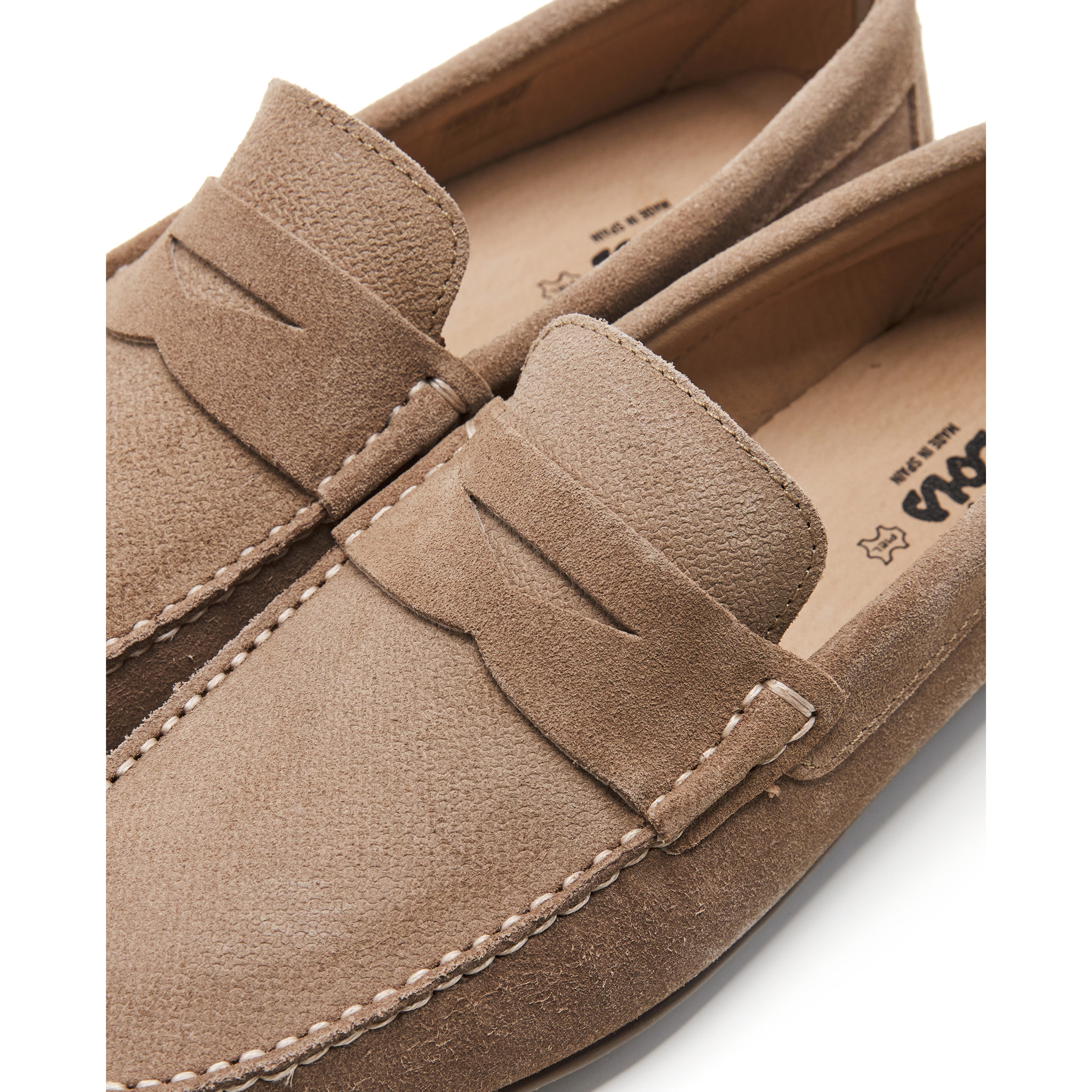 Mocasín de hombre de ante color beige Lois