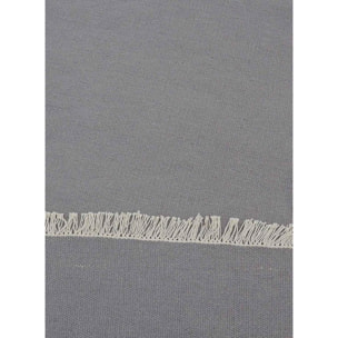 Tapis Kilim tissé à la main en laine uni gris