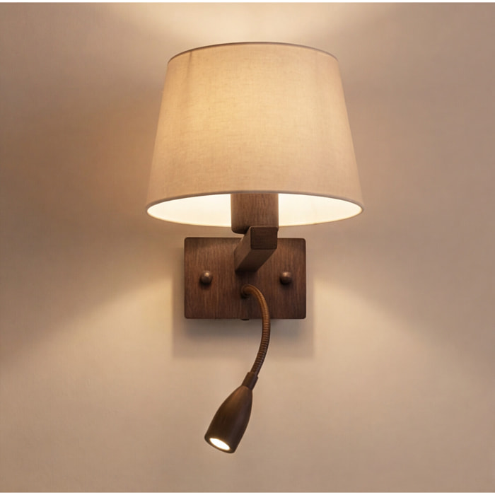 LEDS C4 APLIQUE TORINO E27 60 MARRÓN.. PANTALLA NO INCLUIDA.