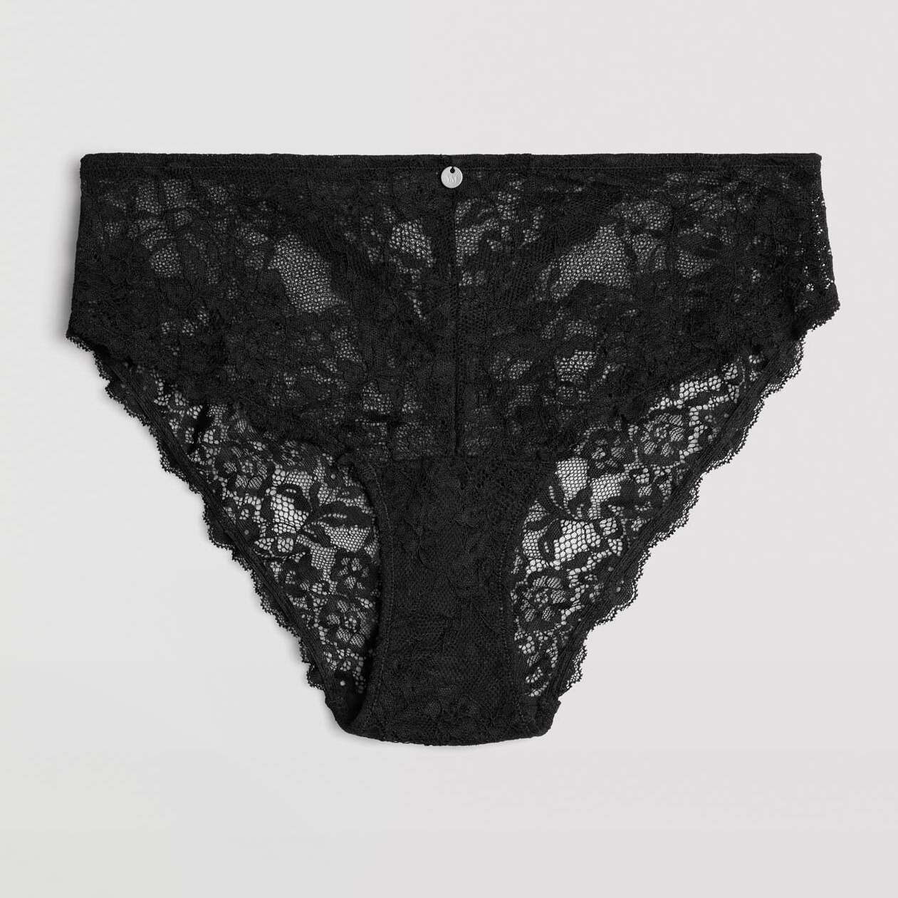 Slip midi in pizzo nero