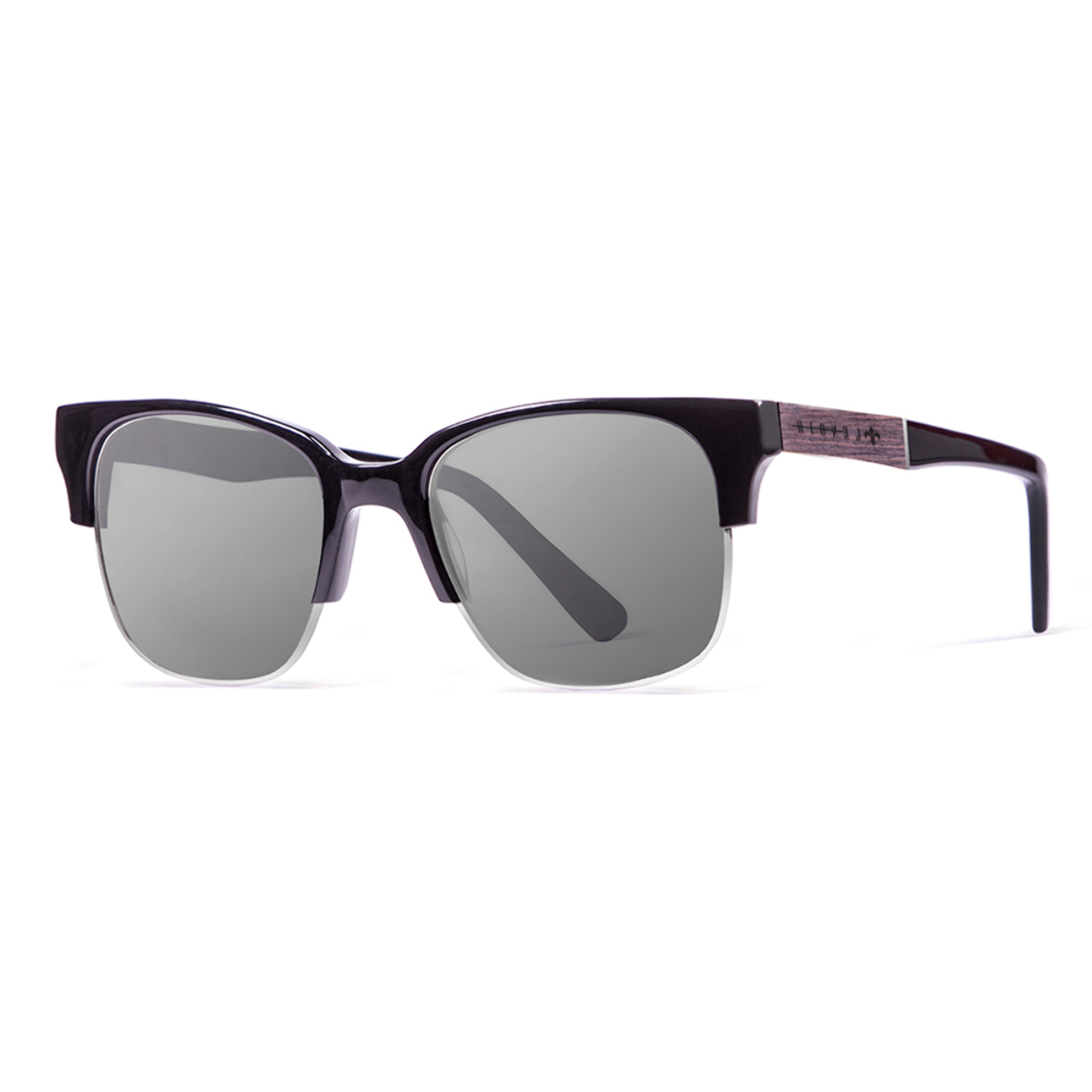 Gafas de sol LENOIR ALEX - Negro brillante, patilla de ébano y plata / Gris
