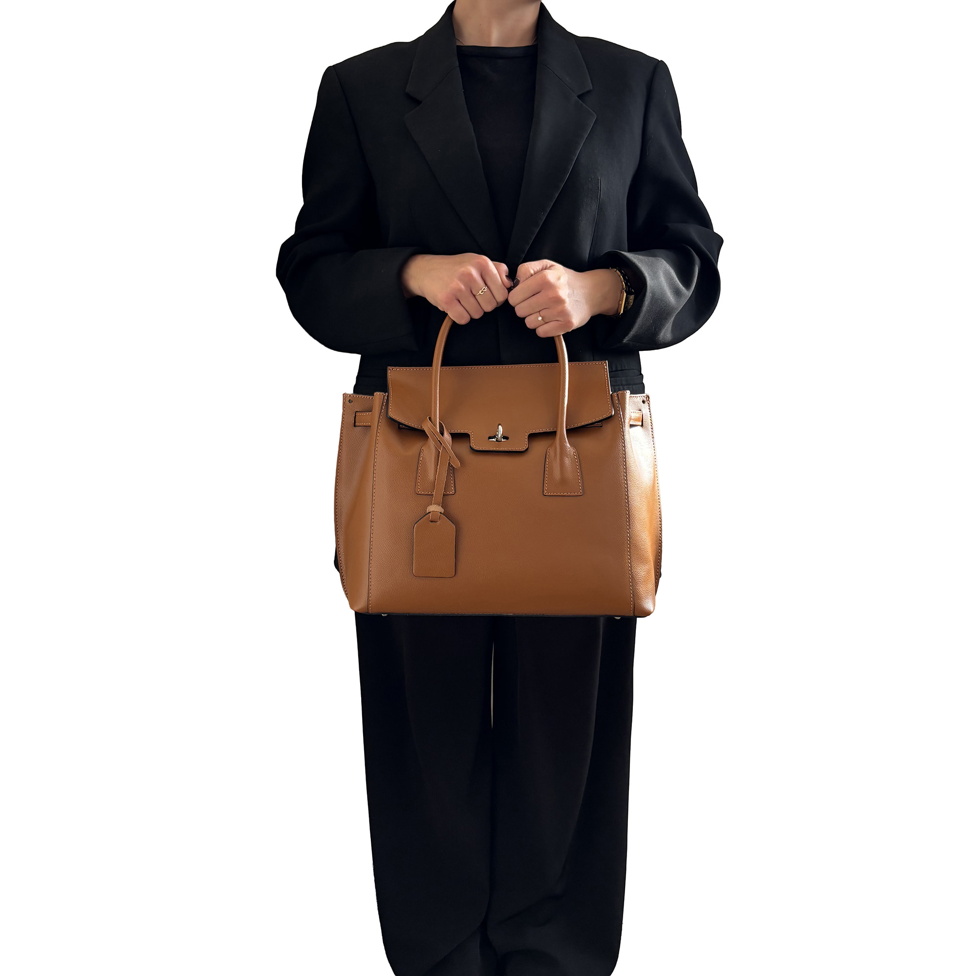 Borsa a Mano Elegante in Vera Pelle Made in Italy
