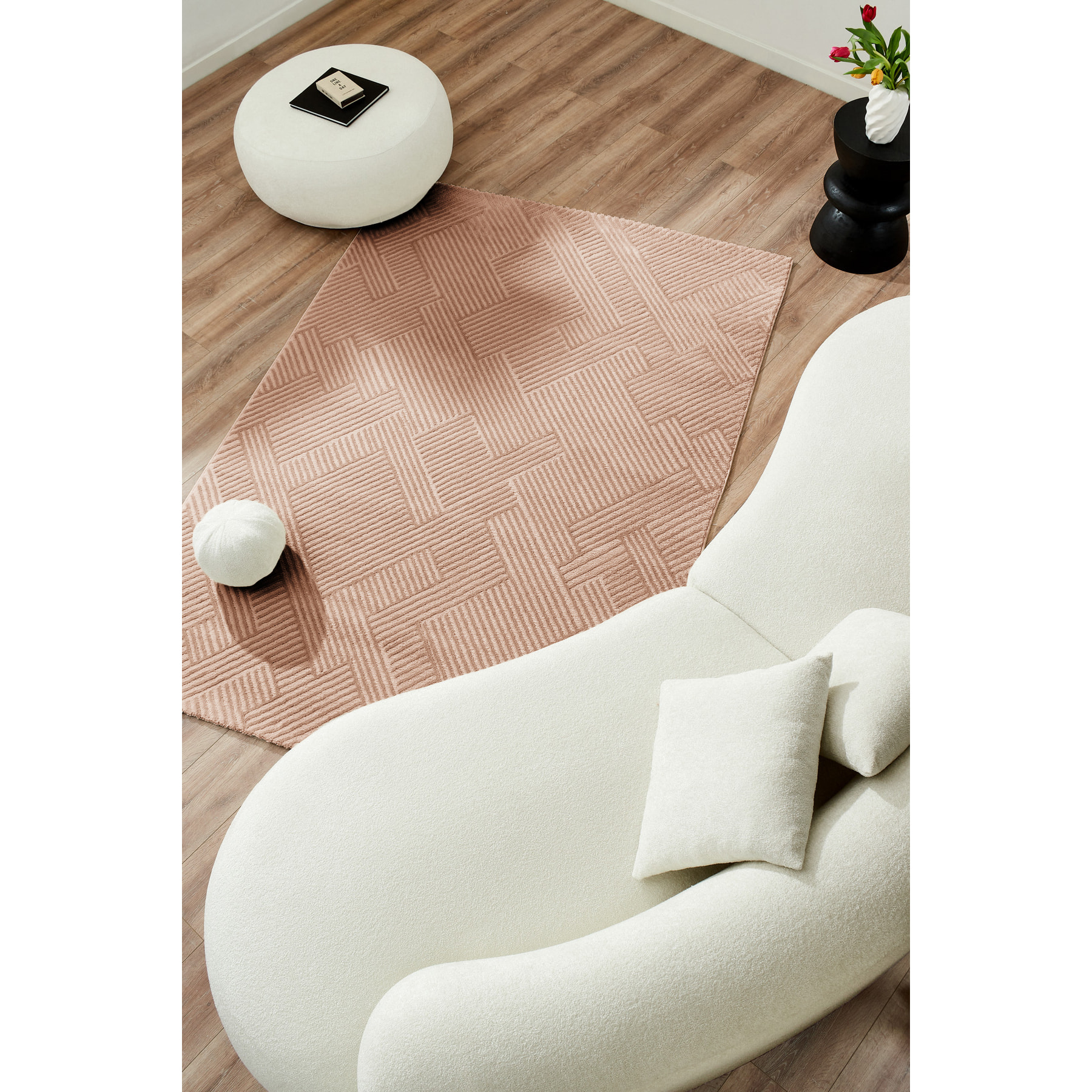 BIANCA - Tapis intérieur poils en relief Mocca