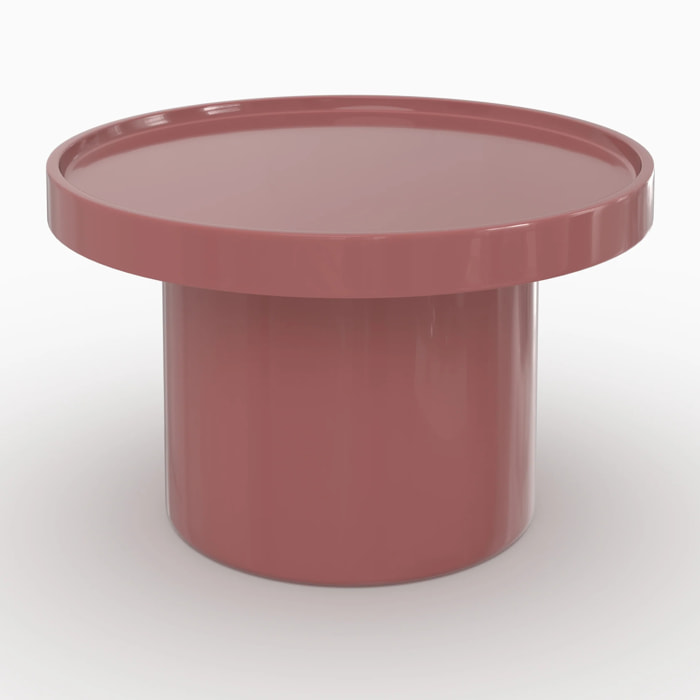 Table d'appoint laquée rouge framboise en MDF, D50 cm - Nora