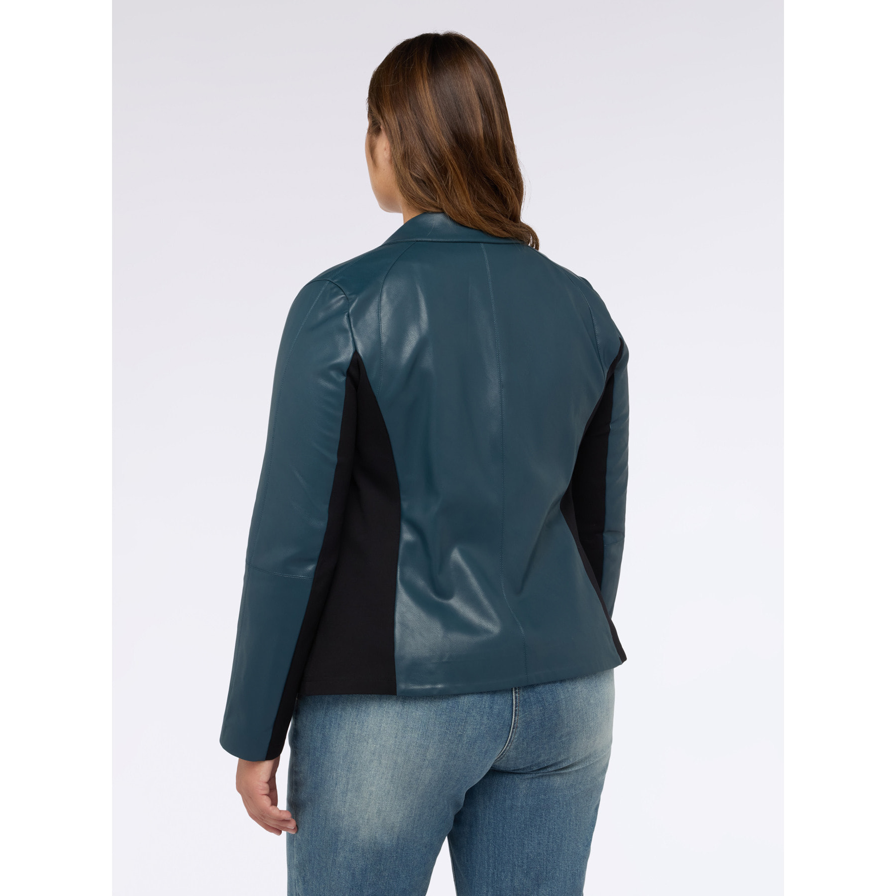 Fiorella Rubino - Giacca biker con parti in tessuto stretch - Verde