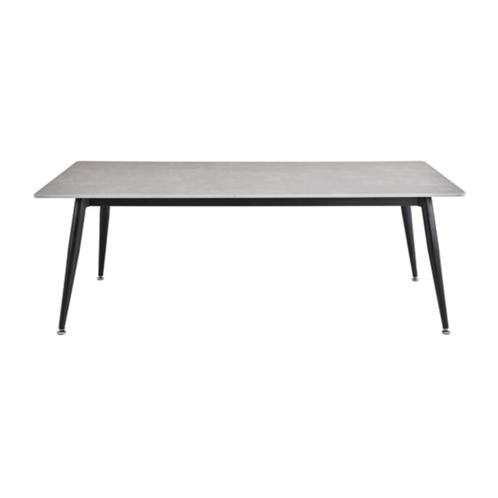 Table basse 140 x 70 cm plateau céramique effet marbre - STONE 2