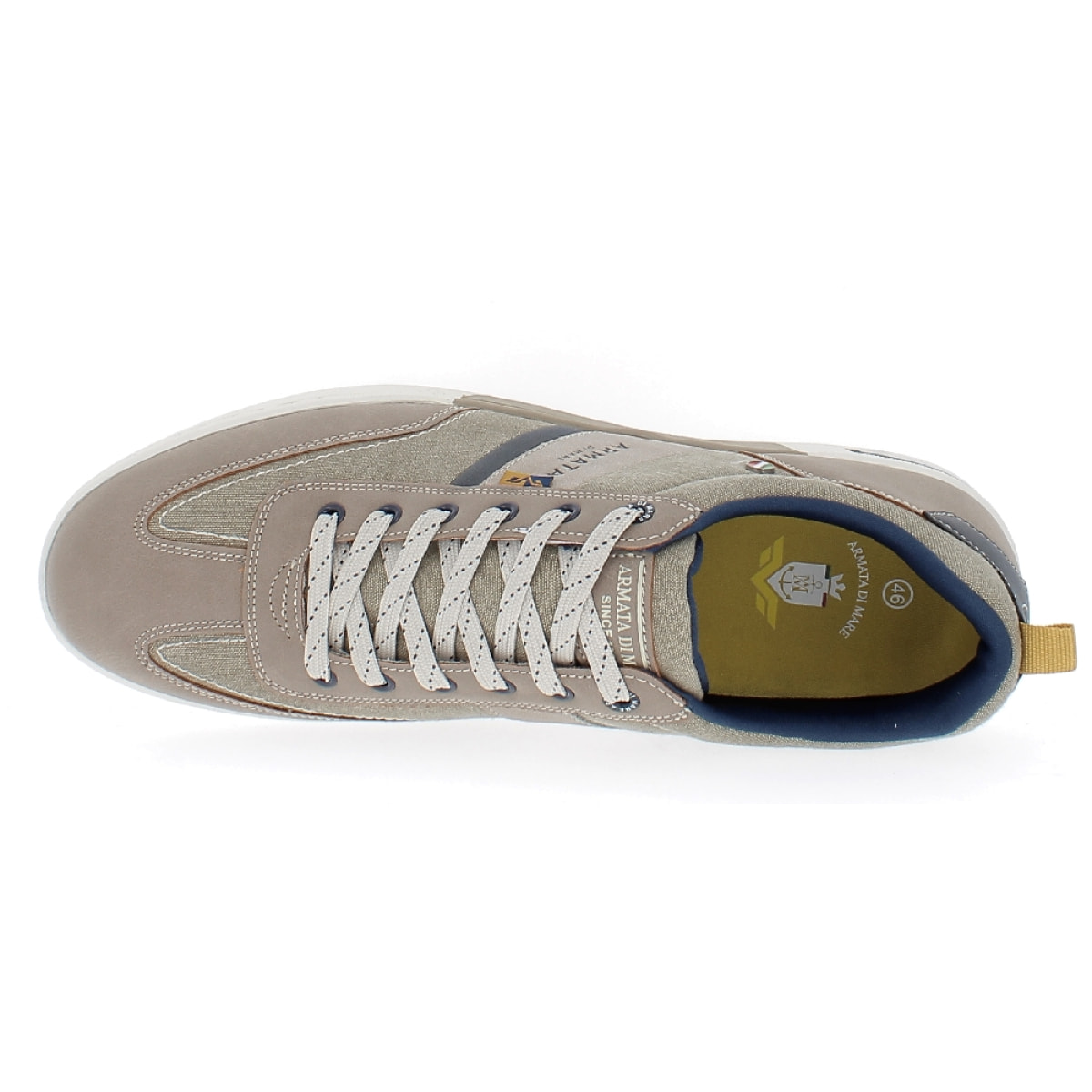 Armata di Mare Scarpe Uomo Sneakers Casual Stringate con Soletta Rimovibile in Memory Foam AMU SS23M309 Beige