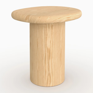 Table d'appoint en placage chène blanc, D48,5 cm - Nubia