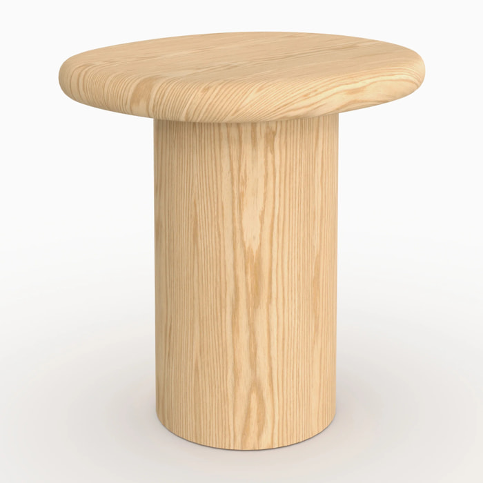 Table d'appoint en placage chène blanc, D48,5 cm - Nubia