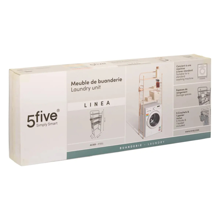 Meuble de Buanderie Linea en Acier Beige 68x36x163 cm