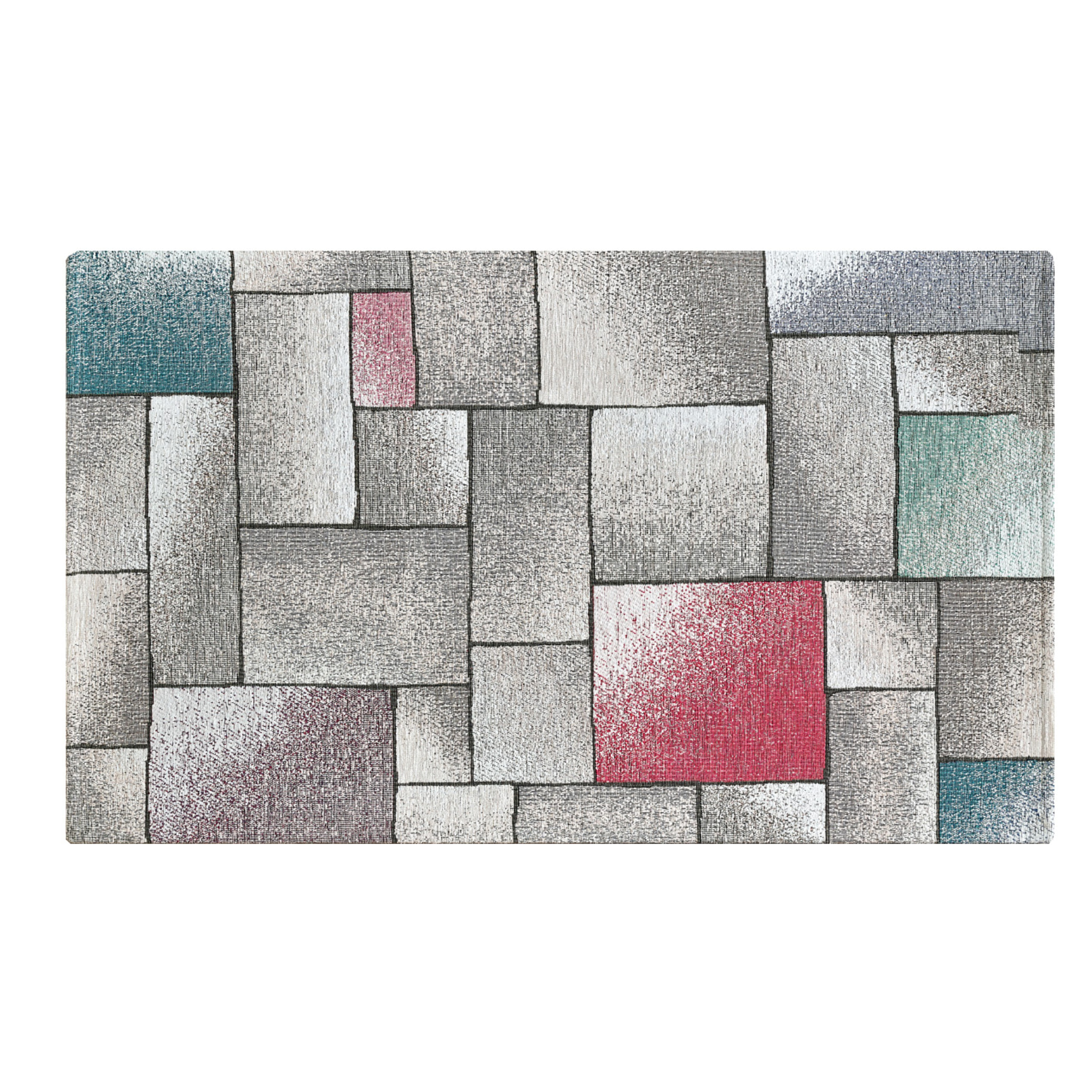 Tappeto Jacquard Ideale Salotto Camera Ingresso Made In Italy Antiscivolo, Lavabile, Morbido Disegno Tetrix Multicolor By Suardi