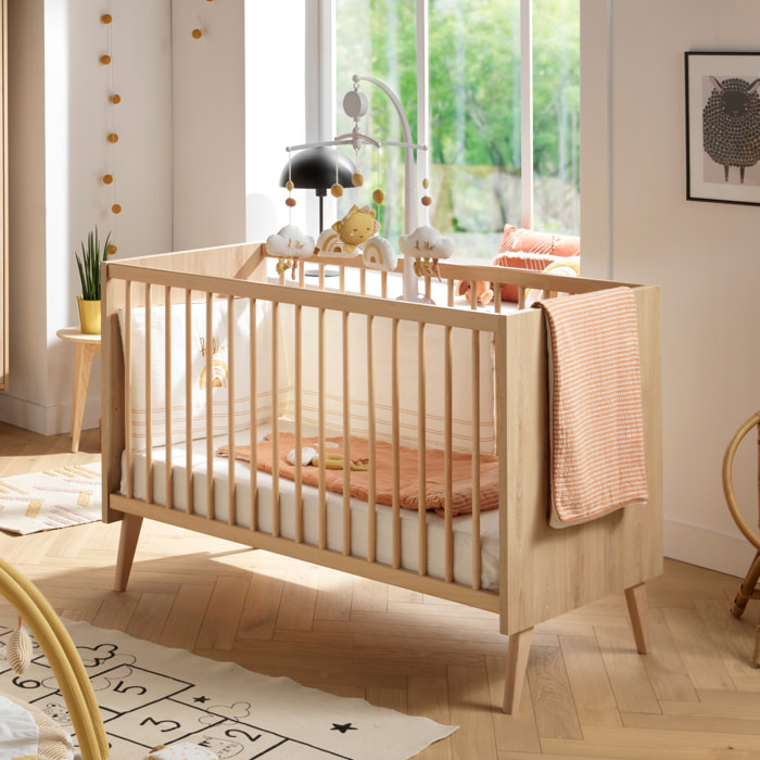 Chambre bébé 2 pièces Mia, Lit bébé 60x120 et Commode à langer 3 tiroirs