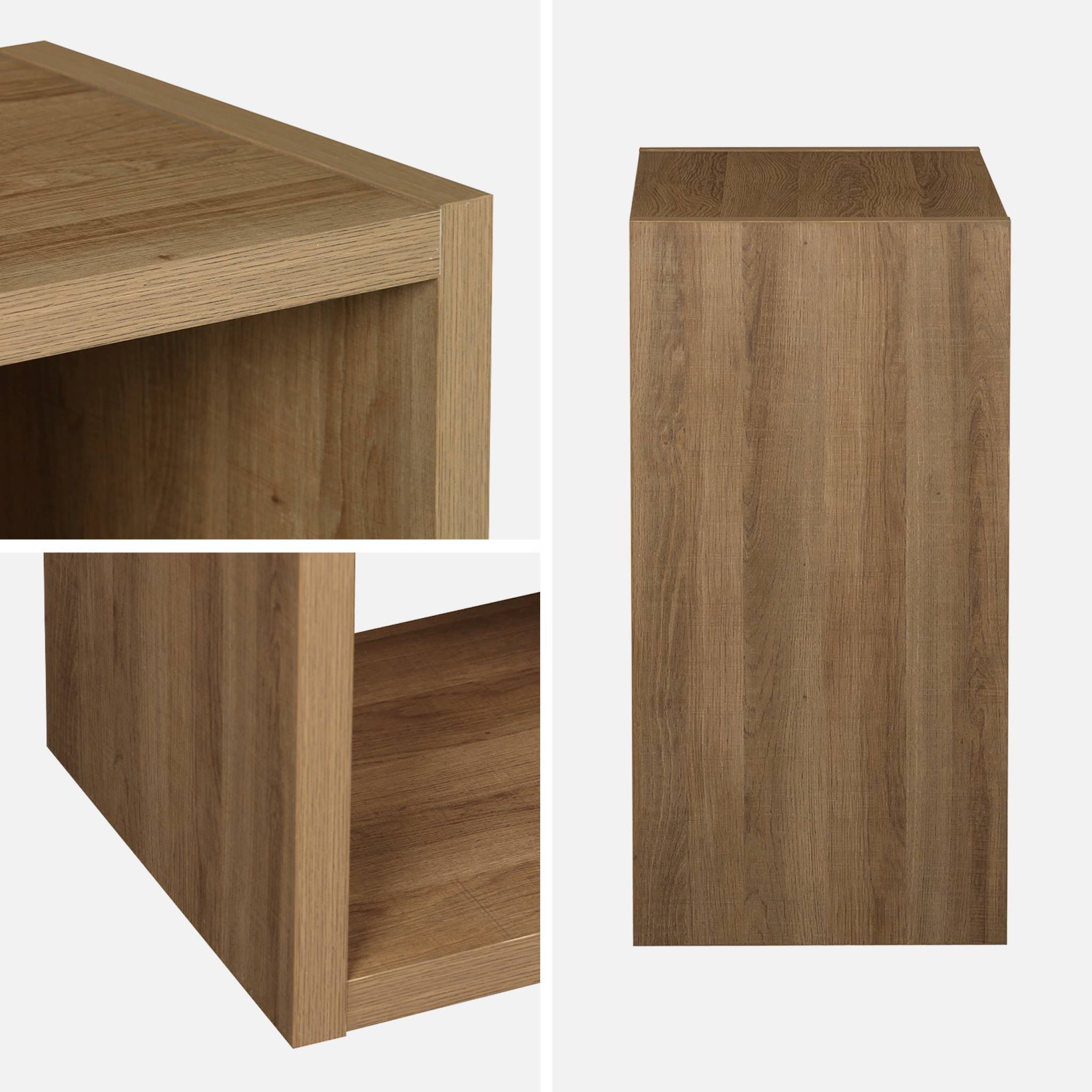 Etagère bibliothèque cubique 2 niveaux 4 compartiments. casiers. effet bois de manguier. L 76 x P 39 x H 76cm