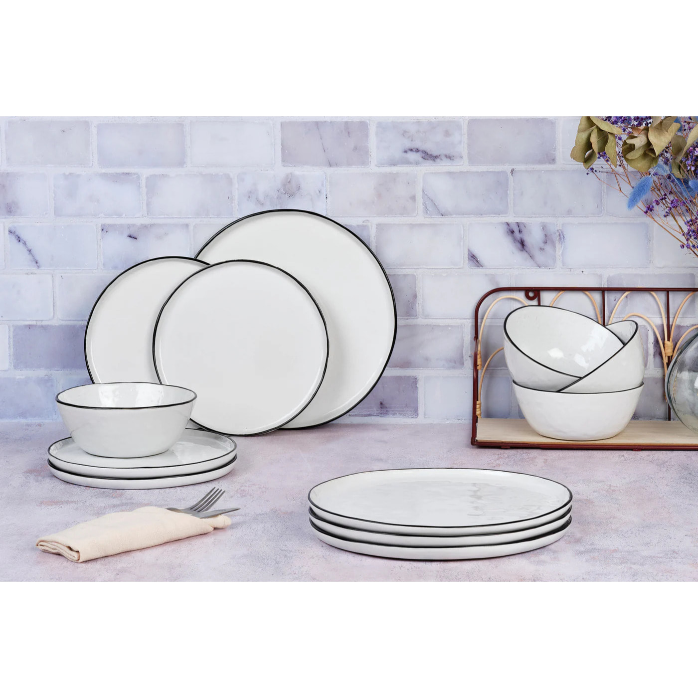 Service Les Essentiels PURE - 12 pièces - Blanc Neige