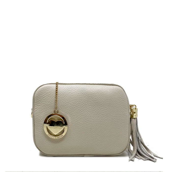 Chicca Borse - Tracollina Clutch Donna in Vera Pelle - Colore Beige