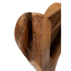 SCULTURA CUORE IN TEAK RIC. CM 15X10X35 (PEZZI UNICI - NON RIP. IN SERIE)