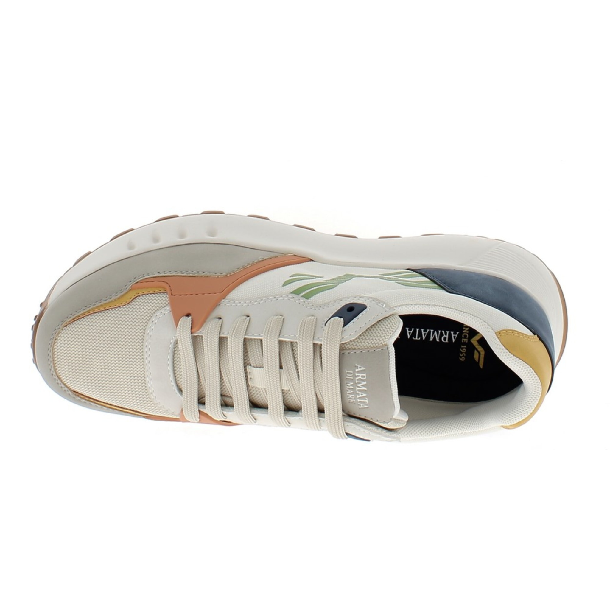Armata di Mare Scarpe Uomo Sneakers Casual Stringate con Soletta Rimovibile in Memory Foam AMU S25D736 Beige