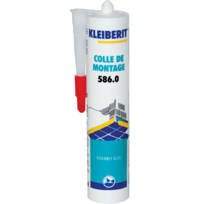 Colle acrylique pour plinthes et baguettes, sans solvant KLEIBERIT 586.0 - cartouche 0,450kg - 586.0.8106