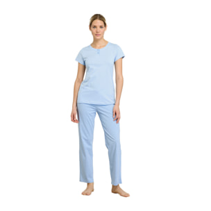 Pigiama donna in cotone top manica corta e pantalone lungo articolo little flower Noidinotte