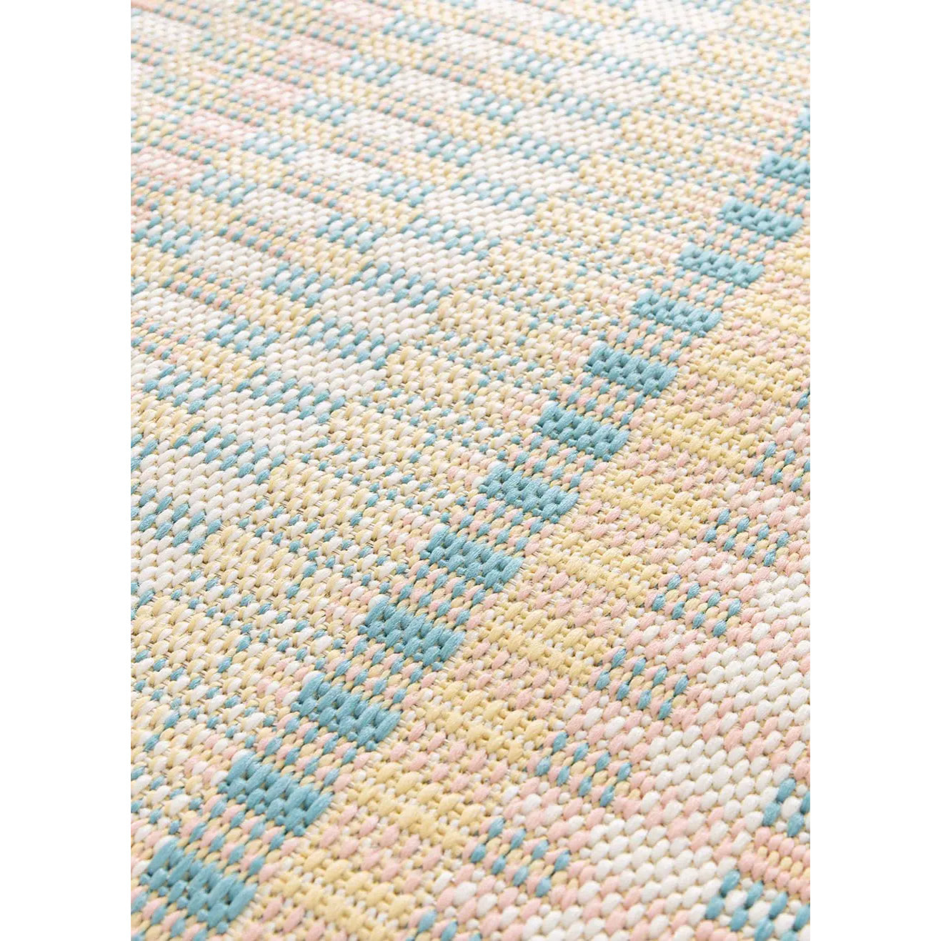 MANILA Alfombra geométrica de exterior-interior en tonos pastel, varias medidas disponibles.