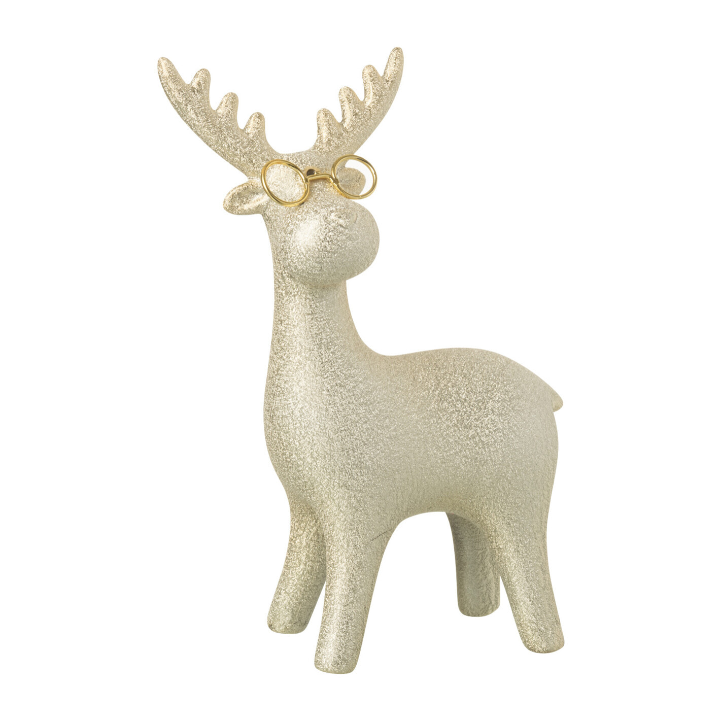 J-Line figurine Renne - porcelaine - blanc/or - small