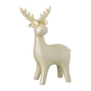 J-Line figurine Renne - porcelaine - blanc/or - small