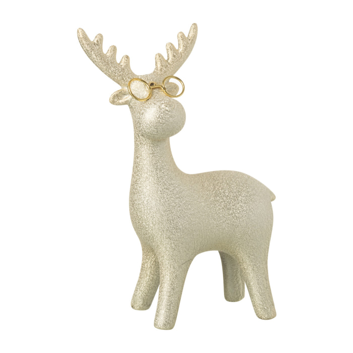 J-Line figurine Renne - porcelaine - blanc/or - small