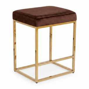 Sgabello Imbottito in Effetto Velluto con Seduta Confortevole e Gambe in Acciaio, Design Moderno per Cucina, Penisola, Isola e Zona Bar