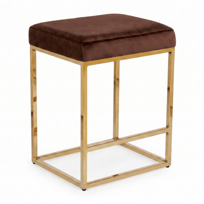 Sgabello Imbottito in Effetto Velluto con Seduta Confortevole e Gambe in Acciaio, Design Moderno per Cucina, Penisola, Isola e Zona Bar