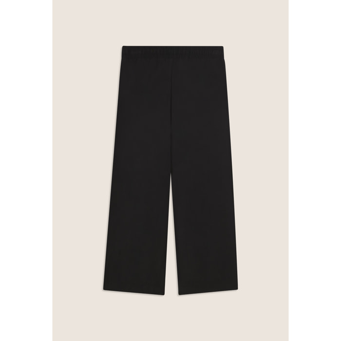 Pantaloni Sportivi Cropped con gamba Wide Leg e strass