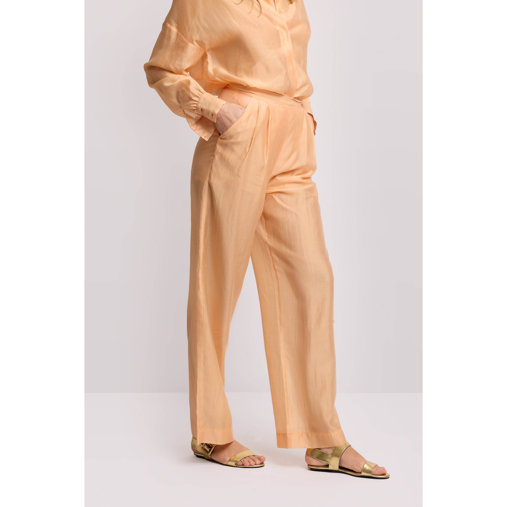 Kocca - Pantaloni eleganti con pinces Donna, Tinta unita