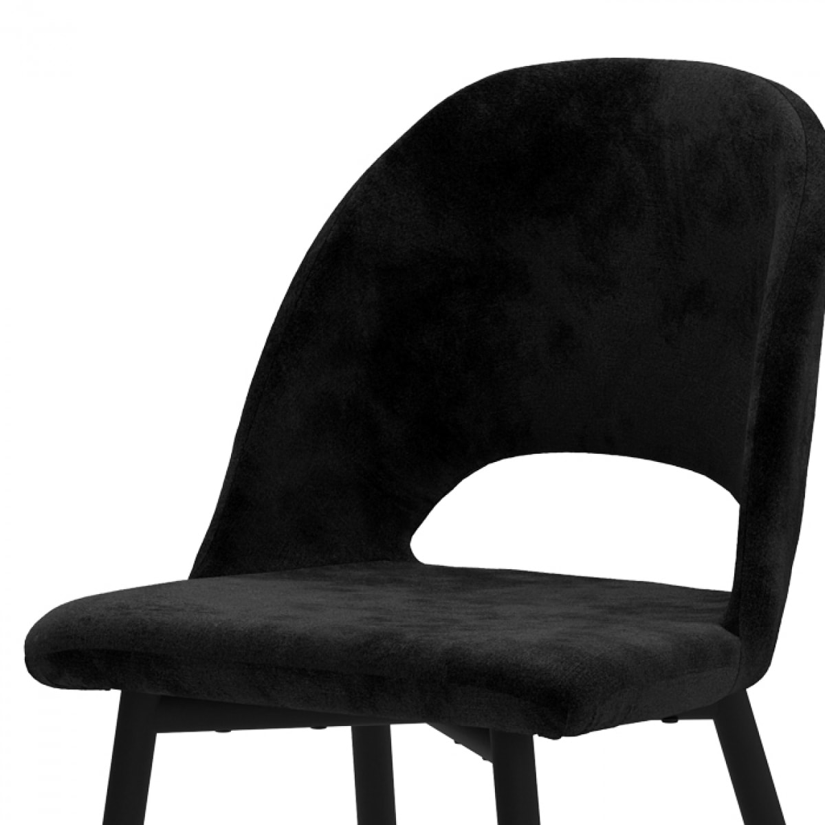 Lot de 2 chaises noires en velours et pieds en métal - Pénélope