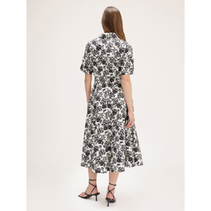 Motivi - Vestido camisero con estampado floral - Negro