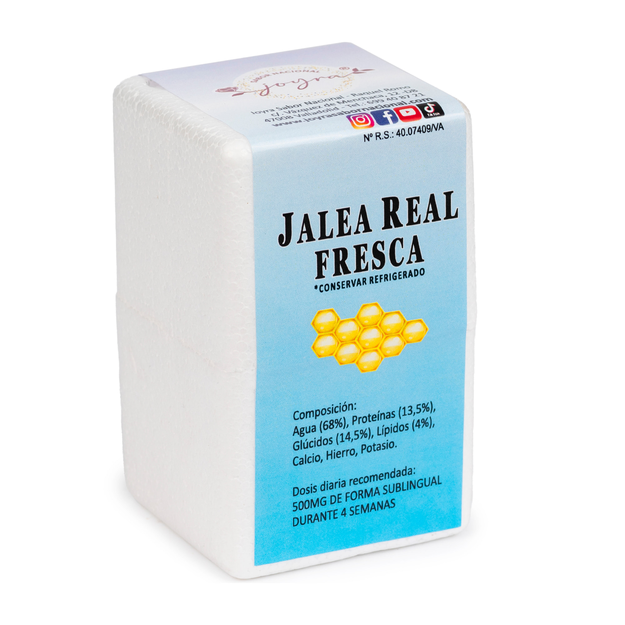 Jalea Real fresca, 20gr. (Necesario mantener refrigerado).