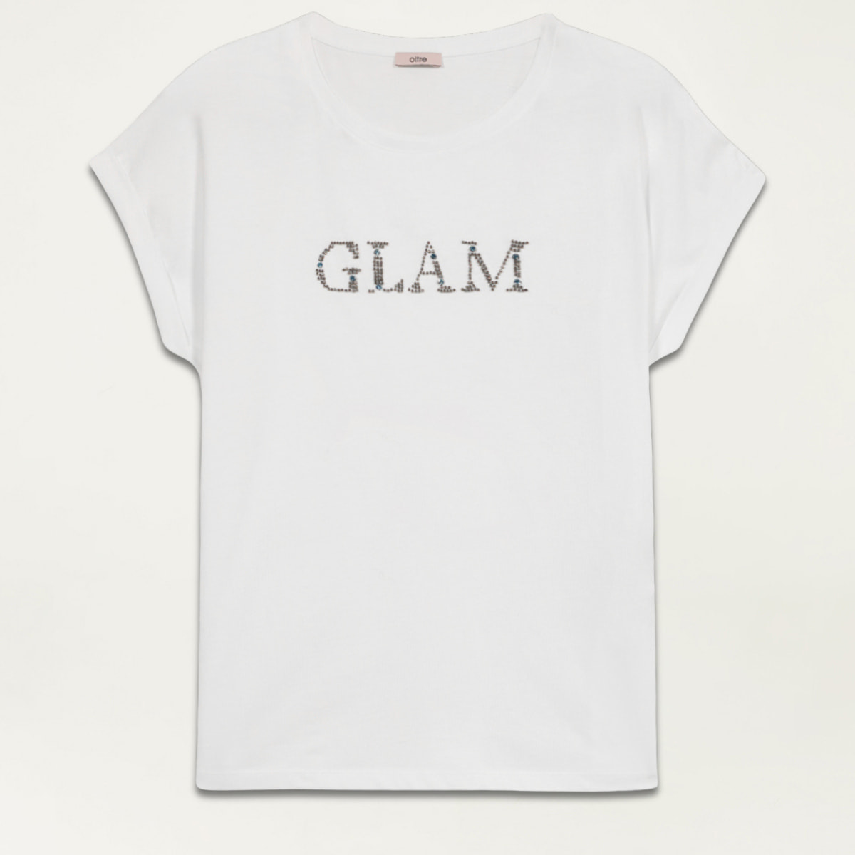 Oltre - T-shirt con ricamo lettering - Bianco