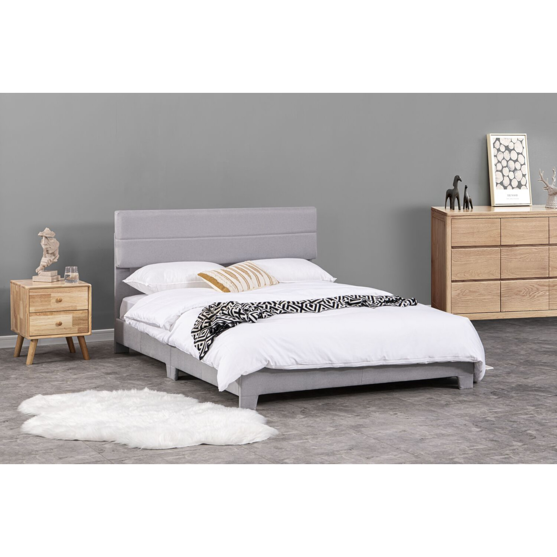 MATHEW Lit design 160x200 gris