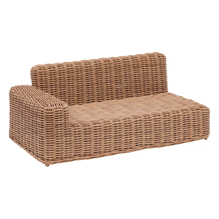 Méridienne droite de salon de jardin Savinia Tahini