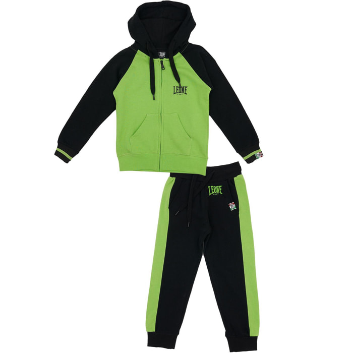 Chándal infantil con capucha, cremallera completa y pequeño logo Basic