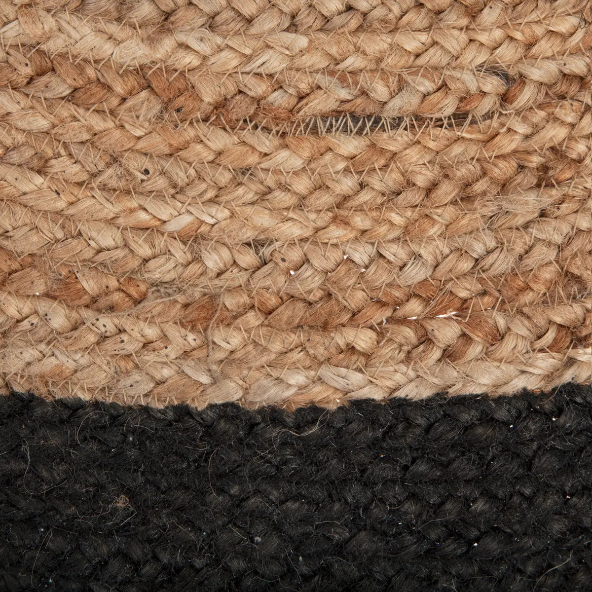 Tapis en jute bord noir noir D120cm