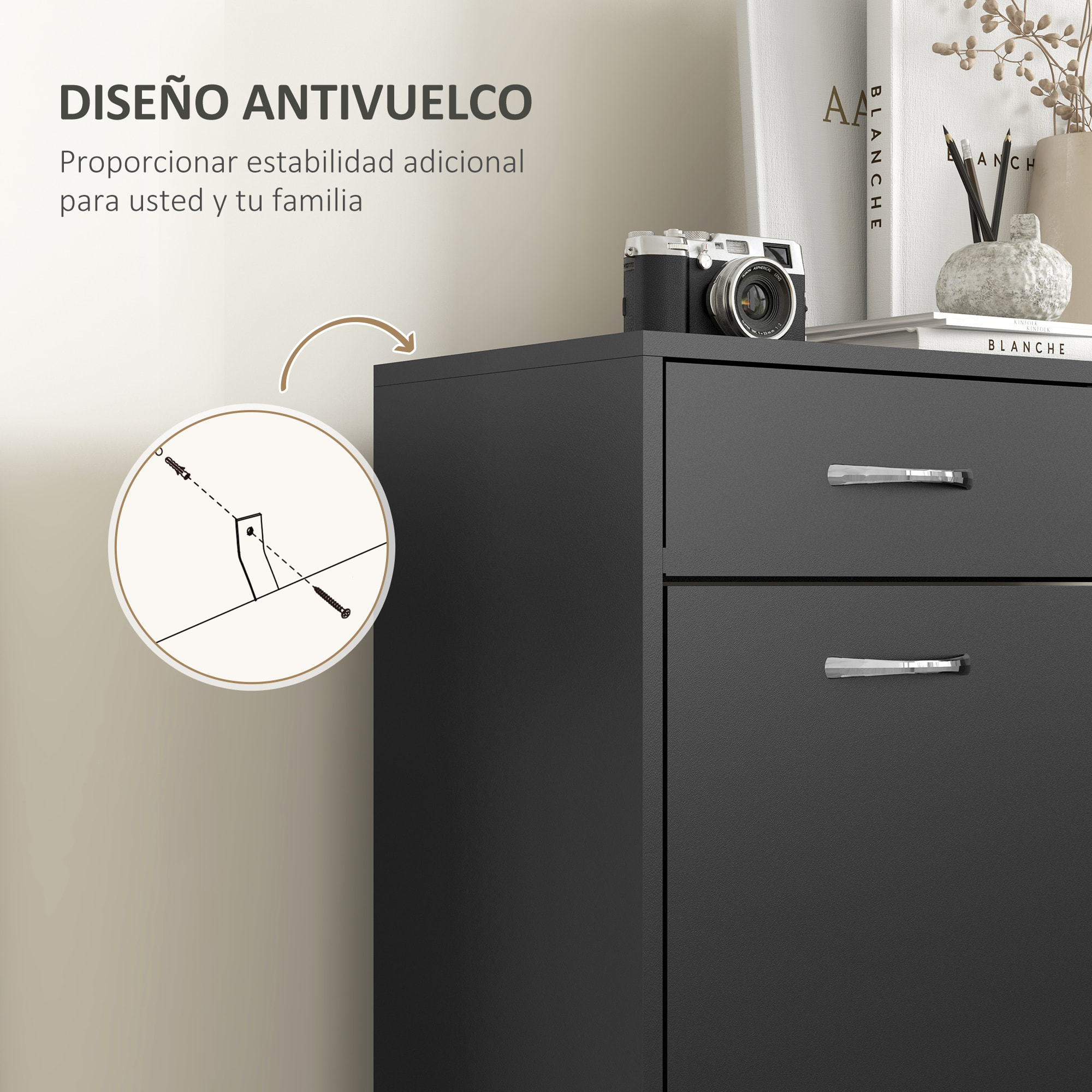 Mueble Zapatero Estrecho Zapatero Entrada Recibidor con 2 Cajones Abatibles y 2 Cajones Extraíbles para 12 Pares de Zapatos para Pasillo 80x30x91,5 cm Negro