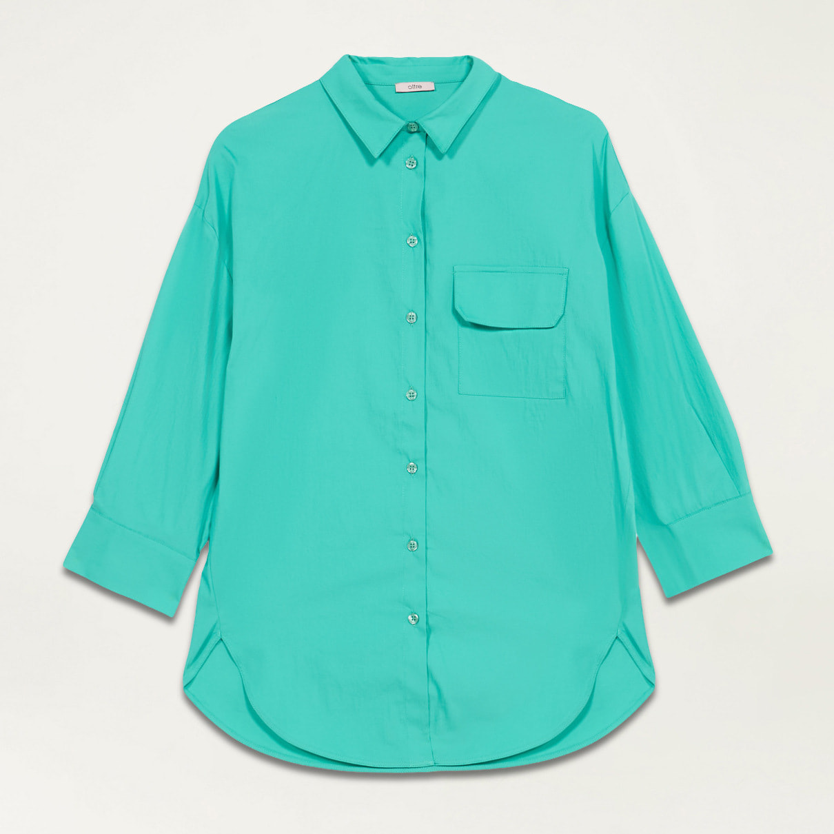 Oltre - Camisa amplia de popelina - Green Water