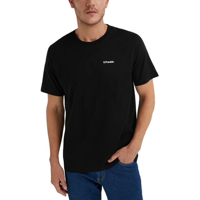 D.Franklin Camiseta Básica de Manga Corta Basic Logo Negro/Blanco