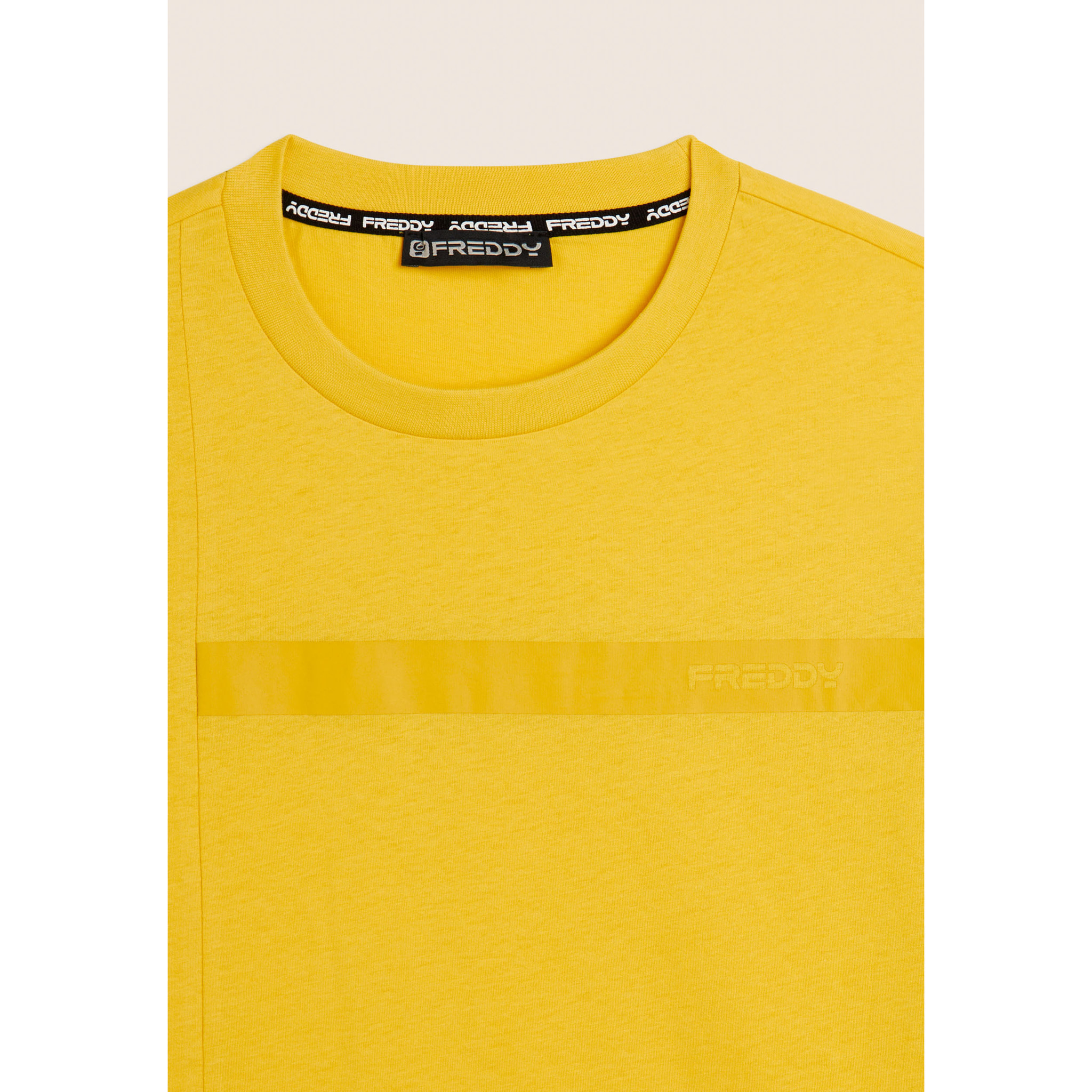 T-shirt in jersey con stampa logo tono su tono